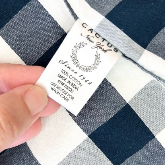 Men’s Cactus Blue & white Gingham Button Down Short Sleeve Shirt - Picture 7 of 10